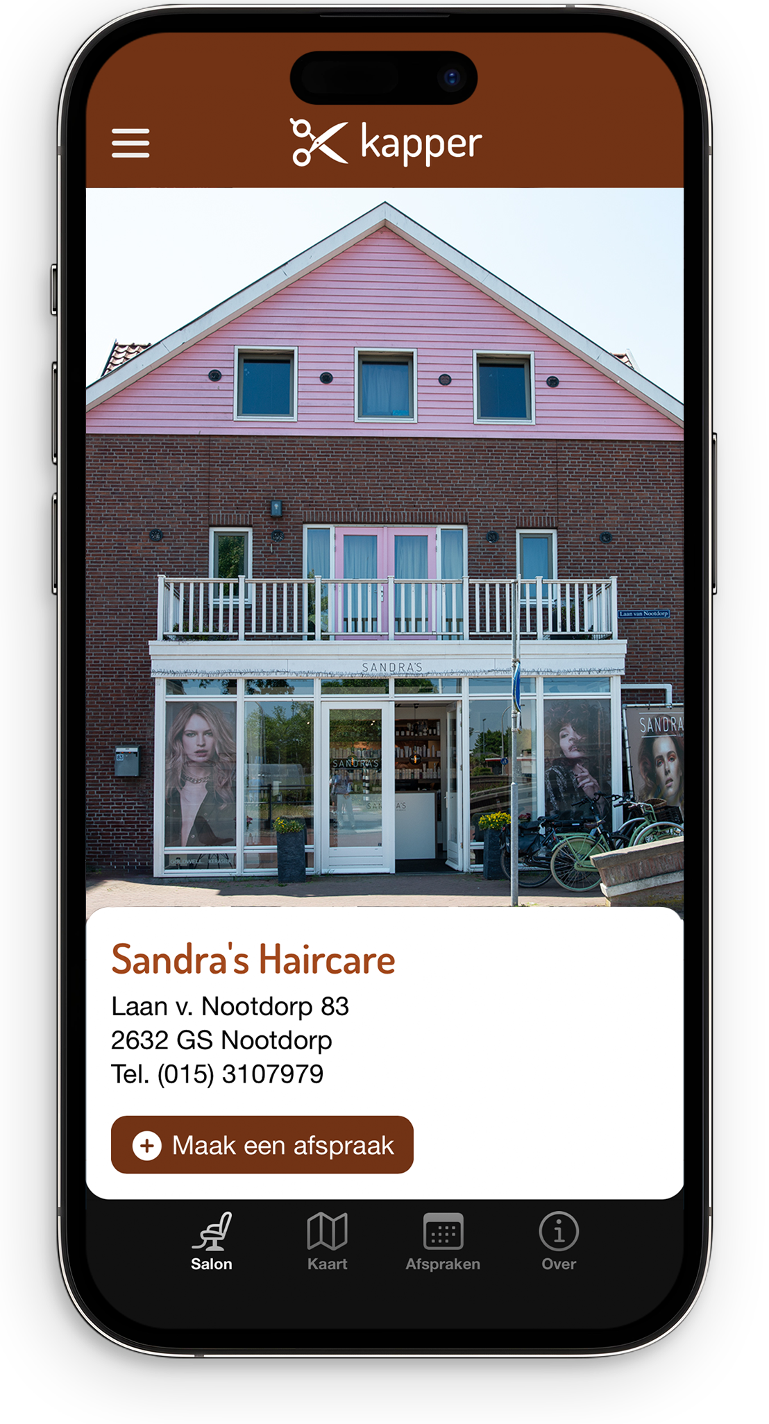 Sandra's Haircare afspraken app